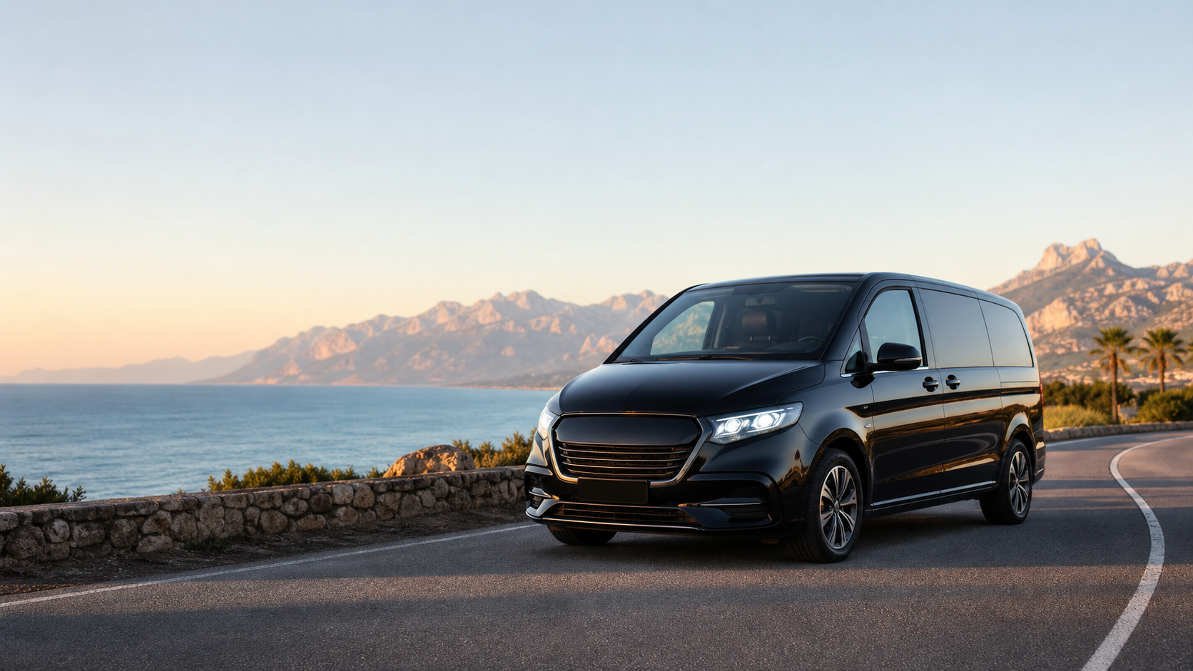 Premium transfer car near Antalya coast